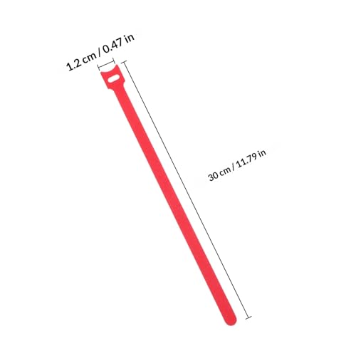 OSALADI 100 piezas de cintas reutilizables para gestión de cables con cierres de gancho y bucle, organizadores de cordones para escritorio y electrodomésticos, rojas 12mm x 300mm para uso en casa y oficina miniatura 2