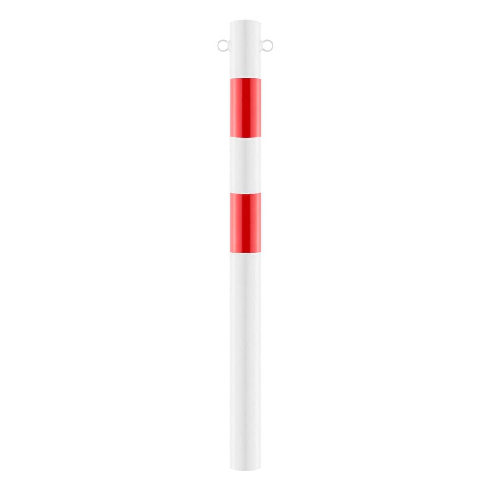ROBUSTO Kettenpfosten-Set STAHL, rot/w, Ø 6 cm, 100 cm, Art.-Nr. 37137 | Kettenpfosten | Absperrpfosten | Absperrkette