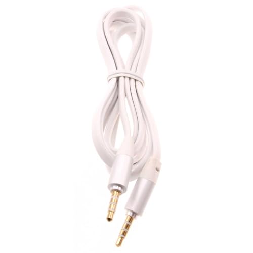 Cable Auxiliar 3.5mm Blanco de 6ft para Audio