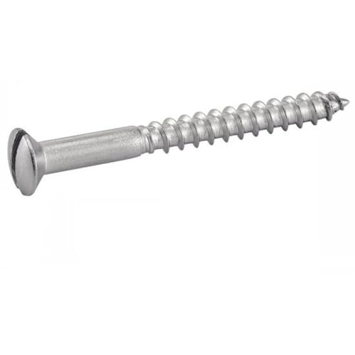 Vis à bois tête fraisée bombée fendue 4x20 mm Inox A2 DIN 95 pour menuiserie