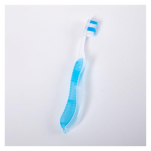 Brosse à dents pliante portable pour le voyage et camping hygiène buccale souple bleu clair