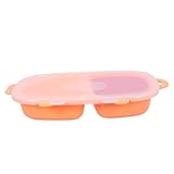 HYTROVE な食品グレード素材使用 カー小猪仕切り付き 用食器 向け割プレート 蓋付き 食事やおやに 耐久性と洗いやすさが特徴 再利用可能