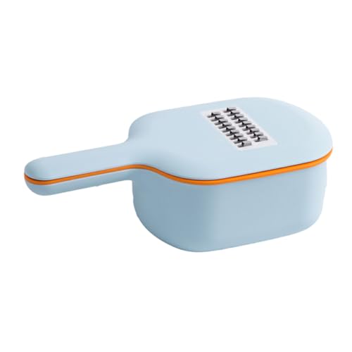 WNDUOKXH Cortador de Patatas, Zanahoria, Pepino, Rebanada, Picar y Colar, versatilidad, Asistente de Cocina, fácil de Usar y almacenar PP, Azul Claro