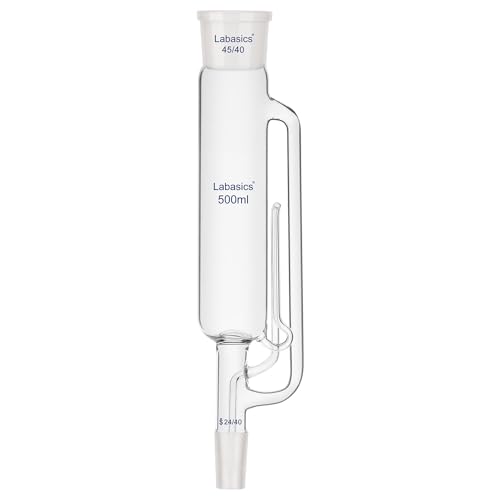 Labasics Aparato de Extracción Tipo Soxhlet (500 ml), Extractor Soxhlet de Vidrio Borosilicato con Junta Superior 45/40 e Inferior 24/40 Aparato de Extracción Soxhlet de Vidrio, Unidad única Labasics Aparato de Extracción Tipo Soxhlet (500 ml), Extractor Soxhlet de Vidrio Borosilicato con Junta Superior 45/40 e Inferior 24/40 Aparato de Extracción Soxhlet de Vidrio, Unidad única