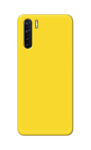 Image of Printed Hard Back Cover Case for Oppo F15 | Oppo F15s | Oppo A91 | Oppo Reno 3 4G Back Cover (Plain Yellow) -1803