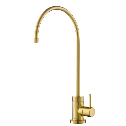 KRAUS Purita 100% Lead-Free Kitchen Water Filter Faucet in Brushed Brass, FF-100BB