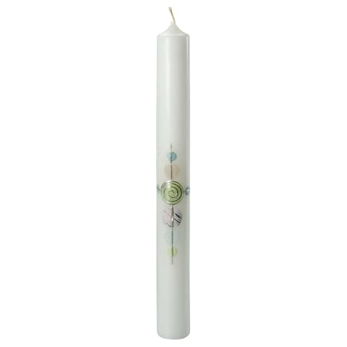 Candle for First Communion, Colourful Circles, 400x40 mm