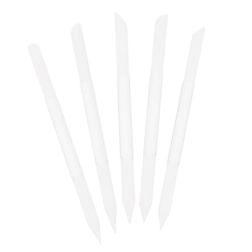 NUOBESTY Juego de 5 Limas de Uñas de Cristal Transparentes 100x6 Mm, Herramienta de Manicura y Quitacutículas para Cuidado Preciso de Uñas, Portátil y Práctica para Salón y Uso Personal