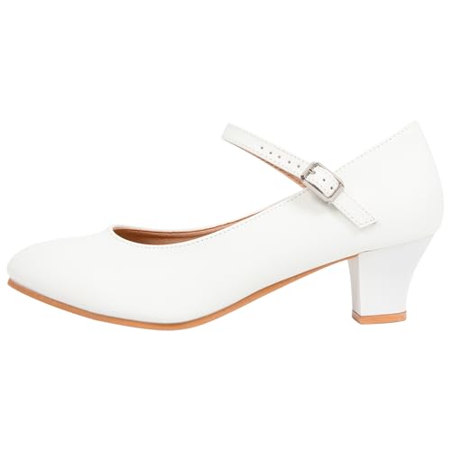 Image of Linodes PU Leather Ankle Strap Character Shoe 1.55'' Dance Shoes for Women-UPD