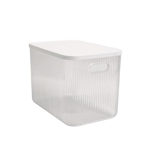 Oikos - Caixa Organizadora 18L Canelada Transparente com Tampa