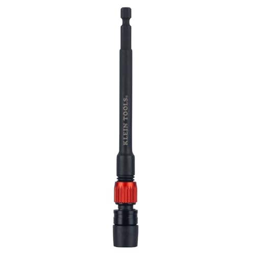 Klein Tools 31088 6-Inch Dual-Lock Extension, 1/4-Inch Hex Shank Impact Bit Holder, Quick-Release Locking Mechanism with Secondary Twist Lock, Compatible with Impact Drivers and Drills