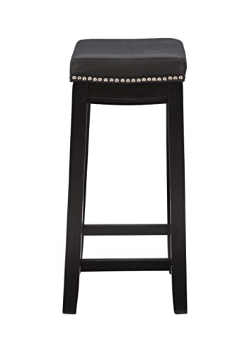 Linon Claridge Counter Stool, Black, 26" X 18" X 12.75" #TOP5