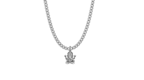 Pendentif en argent sterling 925 pour homme et femme avec collier gourmette 55,9 cm