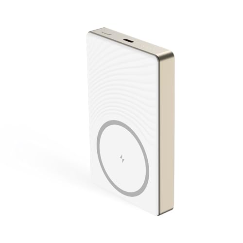 Image of Toreto Magsafe Wireless 10000Mah Fast Charging USB Type-C Input Power Bank, 20W Output for iPhone 12 & Above, Android & Other Qi Enabled Devices + Magnetic Ring (eon Ultra, White+Gold)