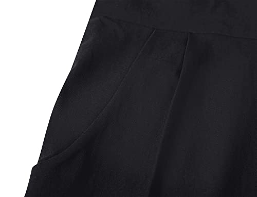 Image of MUXXN Women's Midi Pencil 1950s Vintage Cocktail 3 /4 Sleeve Tie Neck Bodycon Mid-Calf Dress with Pockets