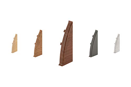 Tapas finales LEMAL derecha, PVC 60x26mm - accesorios para zócalos con canalización de cables - (8640 aspecto madera castaña, 1 ud.) Guía de cables para zócalos laminados vinilo Cover