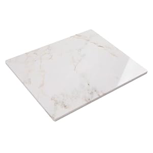 Luxury White Marble Cutting Board, Pastry Board For Kitchen, Large Calacatta Gold Marble Slab Gift With Non-Slip Feets, 16×20 Inch, 1 Piece