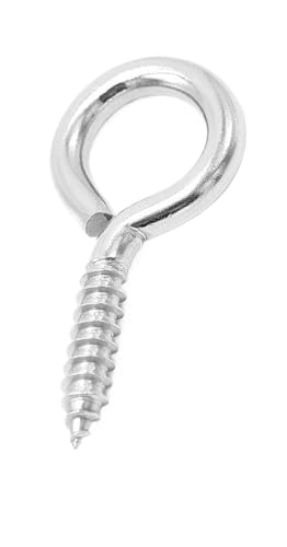 WLIHDB Ganchos De Rosca 20 piezas de ganchos ojo resistentes, tornillos acero niquelado, pequeños ojal for manualidades joyería DIY Para Casa(Size1)