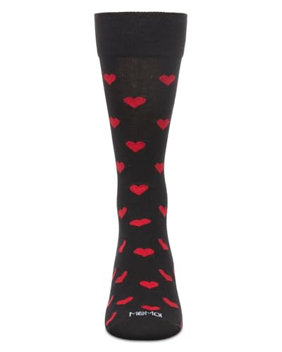MeMoi Men's Hearts Rayon From Rayon Crew Socks2