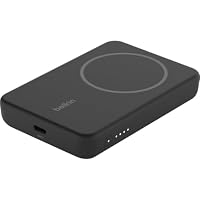 Belkin Batteria esterna wireless magnetica da 5000 mAh, caricabatteria portatile con MagSafe...