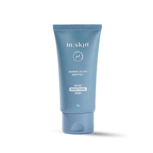 Image of in.skin Skin Brightening Cream with Nonapeptide-1, Niacinamide & Vitamin C | Reduces Dark Spots & Pigmentation | Evens Skin Tone & Boosts Radiance | Nanoplex Technology | For All Skin Types | 50 gm