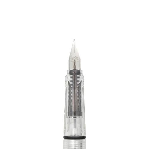 Image of Art Ranger White Transparent Fountain Ink Pen With Ink Converter Pump | Clear Transparent Body Fountain Pen with Fine Nib(0.5mm) | Zero Ink Leakage Smooth Writing Ink Pen
