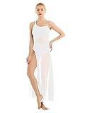 chictry ragazza donna vestito da danza classica lirica balletto leotard body da ginnastica abito da ballo contemporaneo dancewear senza manica elegante allenamento spettacolo bianco s