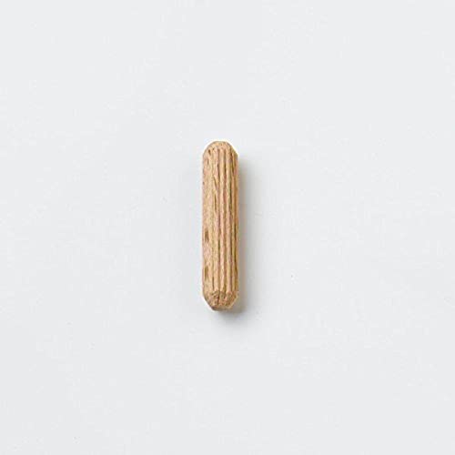 Merriway BH07201 (50 Pcs) Hardwood Wooden Fluted Dowels M8 x 50mm - Pack of 50 Pieces