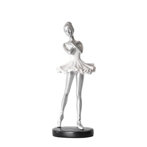 バレリーナフィギュア彫像バレリーナの装飾品、合成樹脂からのバレリーナフィギュア|アートの装飾品、フェードなし、家の装飾、本棚のためのエレガント、ベッドルーム、デスク、窓枠、