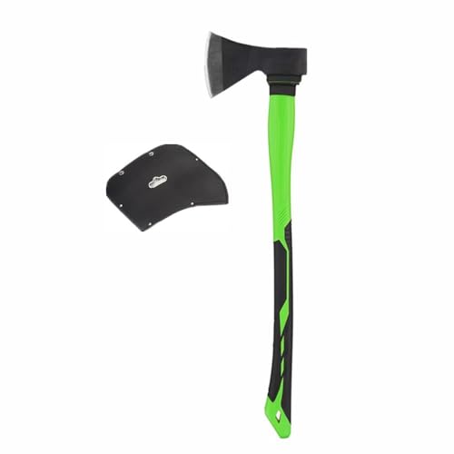 FLZOSPER Chopping Axe,36” Camping Hatchet，Forged Steel Wood Splitting Tool with Strong Fiberglass Handle and Anti-Slip Grip with Anti-Slip Grip-Even Free Head Cover