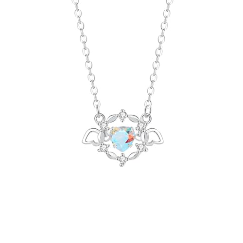 Collier argent sterling 925 femmes pendentif aile d'ange bijoux kpop minimaliste