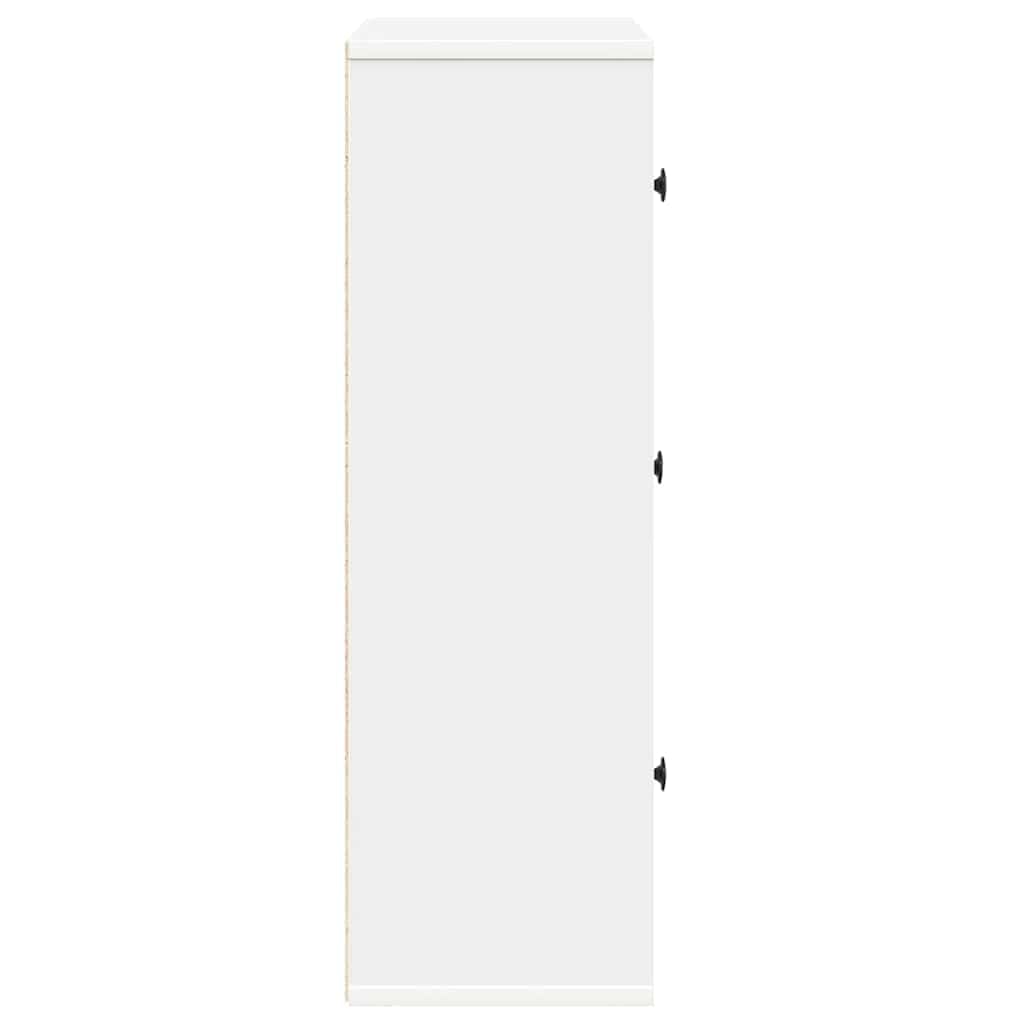 Regał na książki, biały, 60 x 24 x 76,5 cm, materiał drewnopochodny, wszechstronny organizer do przechowywania książek, czasopism, dekoracja, elastyczny montaż drzwi, łatwy w pielęgnacji