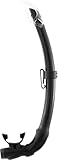Cressi Mexico Pro Snorkel Negro/Negro - Tubo Snorkel con Deflector y Válvula de Descarga Elíptica de Silicona, Talla Única Unisex