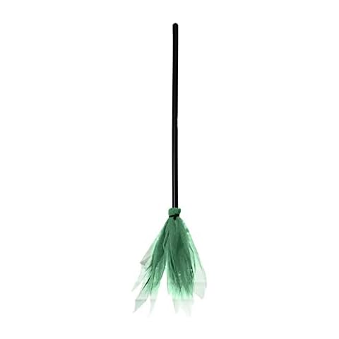 Halloween Witch Brooms Decoration Kids Witch Flying Broom Adjustable Length Wicked Witch Flying Broomstick Dance Costume Props (Green) Cover