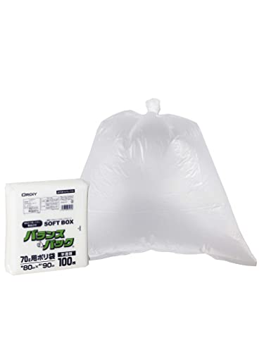 Aldi Softbox 70L Translucent Trash Bags, 100 Count of Soft Output Box-Type Trash Bags