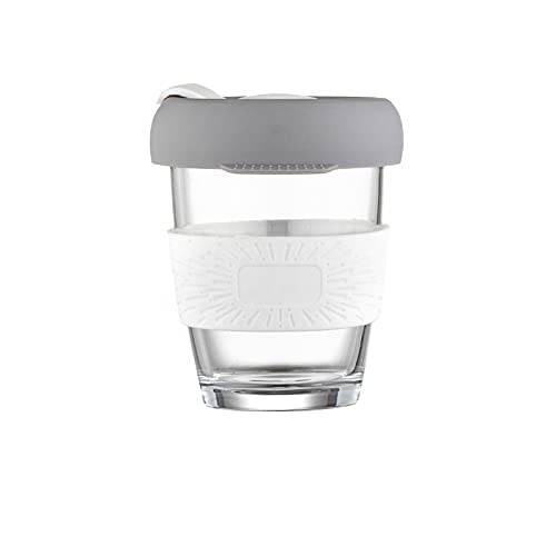 we3 Taza de café con tapa, reutilizable con funda antideslizante, vaso de café con material seguro sin BPA, apto para lavavajillas y...