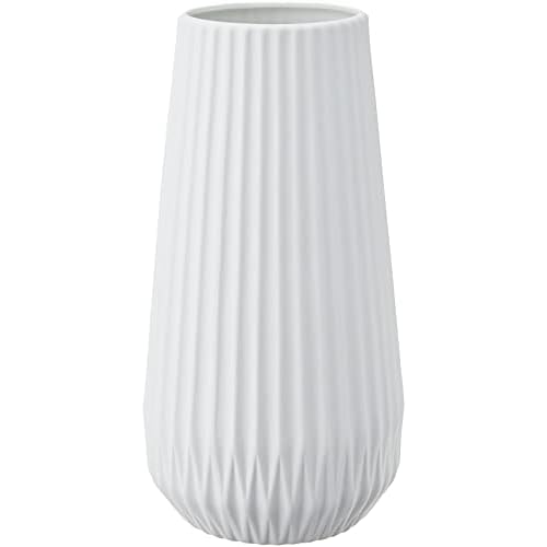 Bloomingville Vase aus Keramik, hoch, geriffelt, Weiß