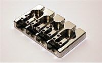 Hipshot A Style Retrofit Fender Mount FM1 Bass Guitar Bridge (5 Hole Mount Pattern) 4 String Chrome Brass .750 19mm Spacing