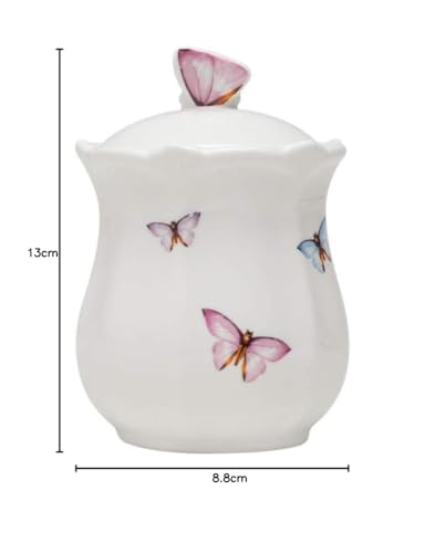 POTE PORCELANA C/TAMPA BORBOLETAS 350ml