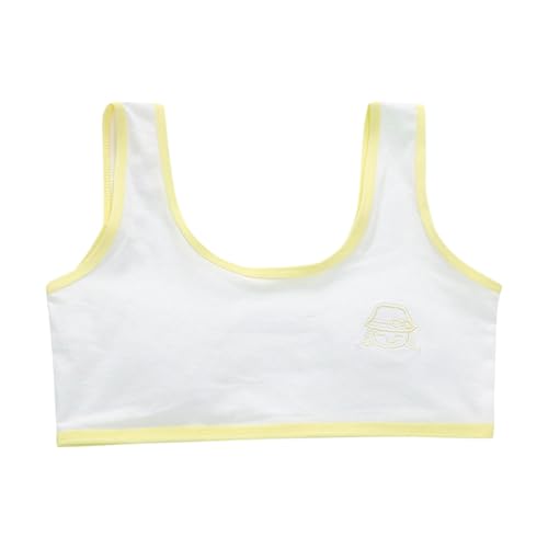 Girls Bras Cotton 9-17 Years Cotton Sports Bras for Girls Underwear for Girls Teen Strapless Bras for Girls Ages 12-14 Strapless Bras for Teens Preteen Bras Kids Bra 05# Yellow 9 Years