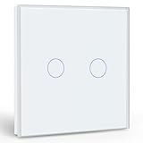 BSEED Interrupteur Tactile 2 Gang 1 Voie,Blanc Commutateur de Lumière avec LED Affichage ...