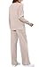 WIHOLL Women Tracksuits Two Piece Long Sleeve Lounge Set Fashion Fall Airport Outfits Loose Loungewear Ladies Wide Leg Sweatsuit Khaki XXL