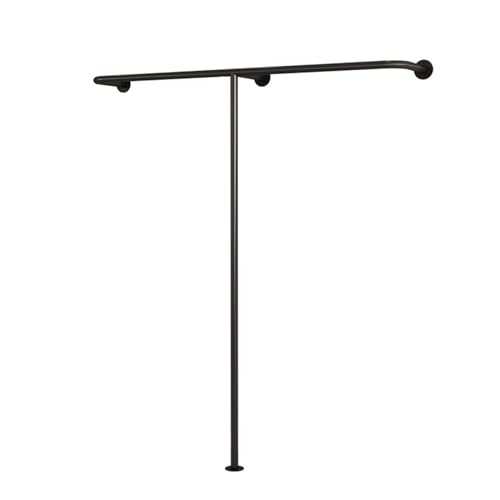 HPTHLY Wall-Mounted Clothes Rack,Heavy Duty Wall Mounted Clothes Rack - Modern Black Metal Garment Display Rack For Retail Clothing Stores & Bathrooms - Multi-Purpose Hangi(Black-Length 180Cm)