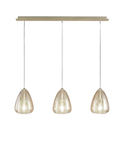 Plafonnier suspendu droit en verre ambré E27 Fabas Luce Britton design