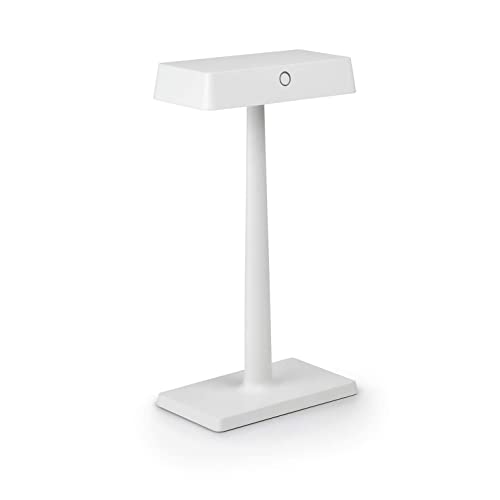 Dopo Lighting - Lámpara de mesa portátil LISS blanco touch Led SMD uso interior y exterior IP54. Ideal para mesas o terrazas en restaurantes o residencias particulares Cover