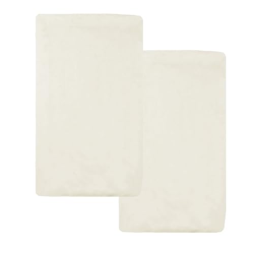 Image of American Baby Company 15 inch x 33 inch Fitted Bassinet Sheet, 100% Natural Cotton Jersey Knit, Cream, Soft Breathable, Pack of 2
