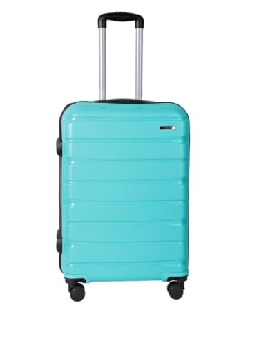 Image of TEAKWOOD Leathers 65 CM 8 Wheels Trolley Bag, Hard Cabin with Zipper Closure, Adjustable Push Button & Cross Side Strap, TSA Lock System 360 Degree (65 CM, Aqua Green)