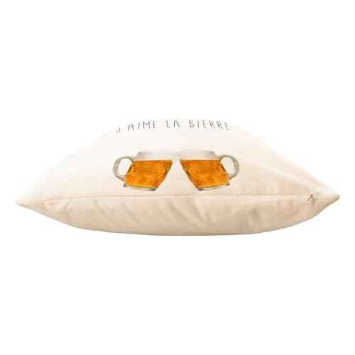 Coussin velours blanc 40x40 confortable humour pour canapé