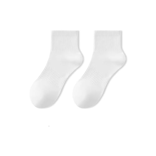UJHKAQVGT Paquete de 2 calcetines antideslizantes de algodón puro para mujer, múltiples longitudes opcionales (calcetines náuticos/tubo corto/tubo mediano), Tubo corto de malla blanca pura fina de 8