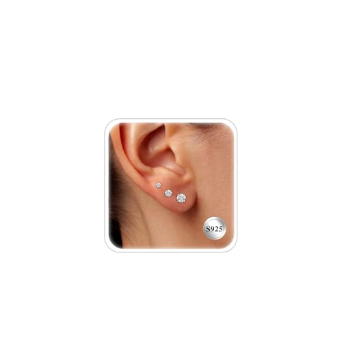 【3 Paia di Orecchini da Donna】----Spessore: 0,8 mm. Lunghezza: 11 mm. Gli orecchini con perno in zirconia cubica sono disponibili nelle misure 3 mm, 4 mm e 5 mm, mentre gli orecchini con perno a sfera sono disponibili nelle misure 2 mm, 3 mm e 4 mm. Questi mini orecchini sono leggeri e comodi da indossare per lunghi periodi di tempo. Inoltre, questo set di orecchini a perno può essere utilizzato anche come orecchini a cartilagine o orecchini Sleeper.